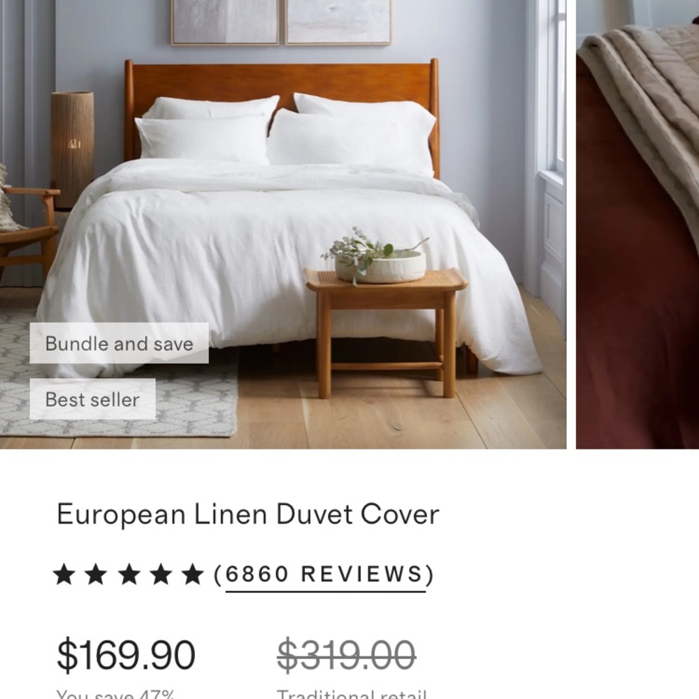 Quince King Size 100% Linen Duvet Cover